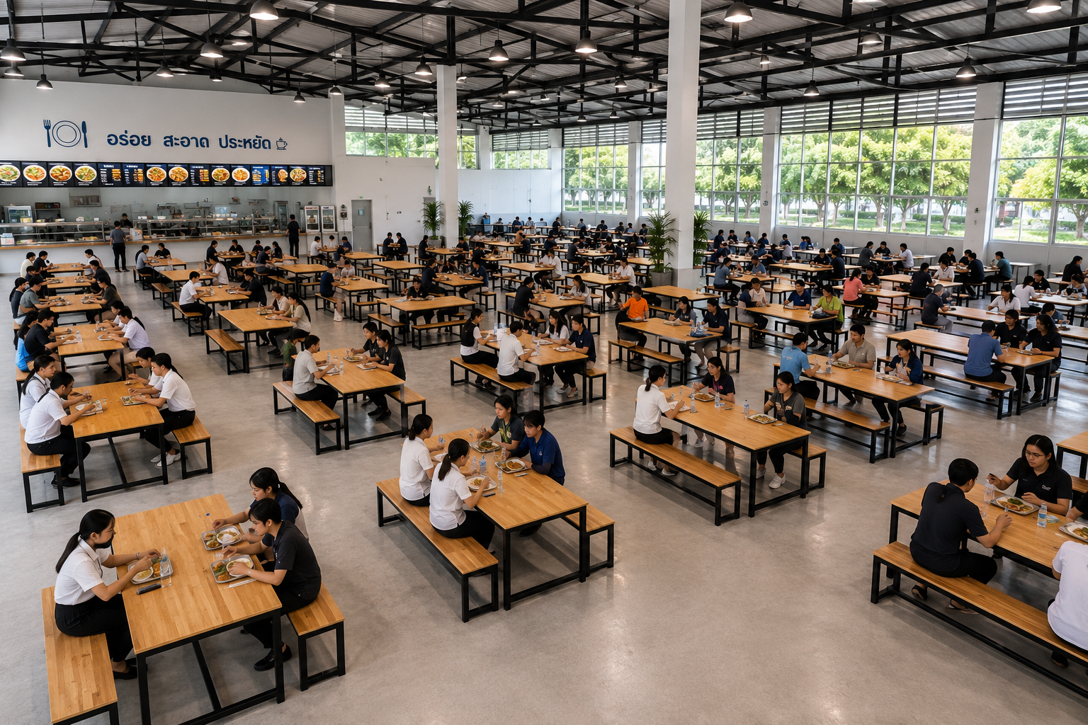 โต๊ะโรงอาหารไม้ยางพารา TOMUS-BLACK รุ่น 00108421 รูปที่ 2