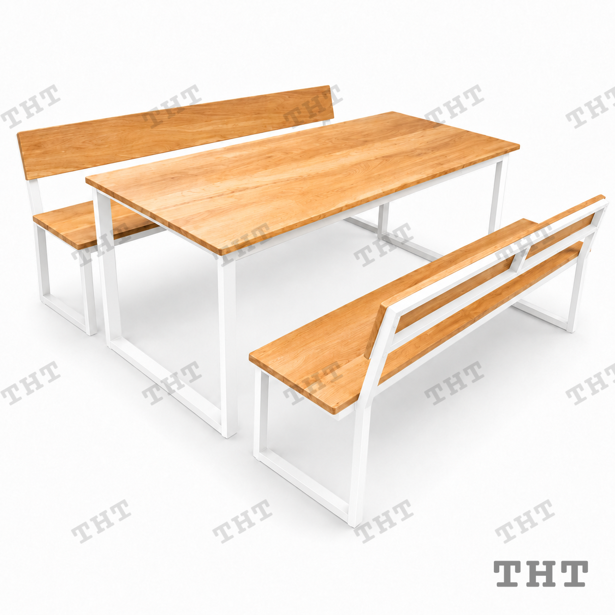 โต๊ะโรงอาหารไม้ยางพารา JENO-WHITE SKU: 06928670